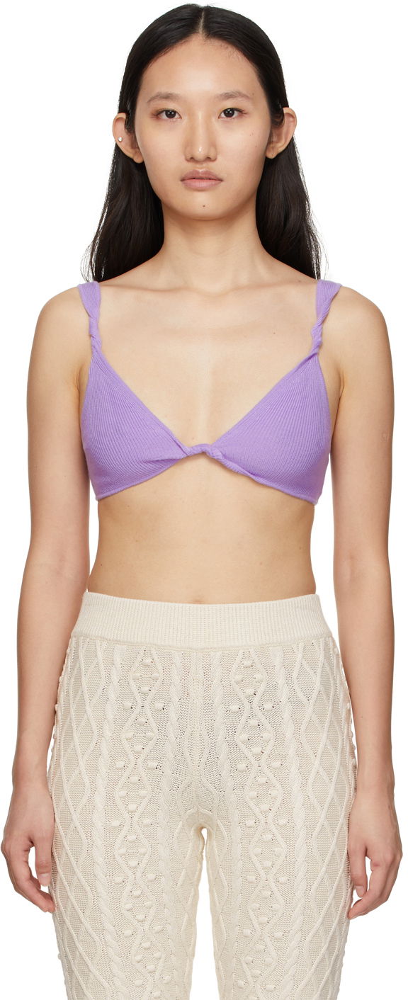 Bh Loulou de Saison Loulou de Saison Qamea Cashmere Knit Bra Lilla | QAMEA, 0