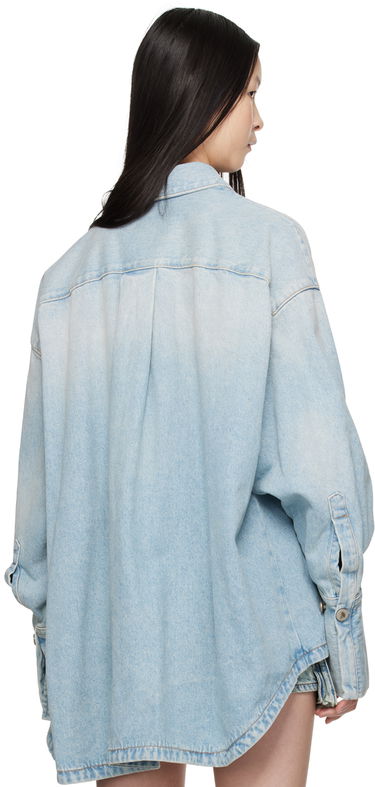 Skjorte The Attico Attico Oversized Denim Shirt Blå | 247WCB68 D049, 2