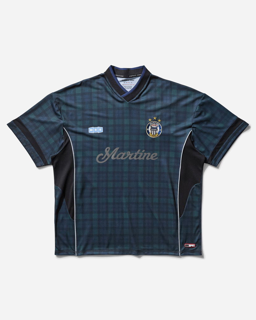 Jersey Martine Rose Martine Rose Football Tartan Shirt Blå | 179JT11024