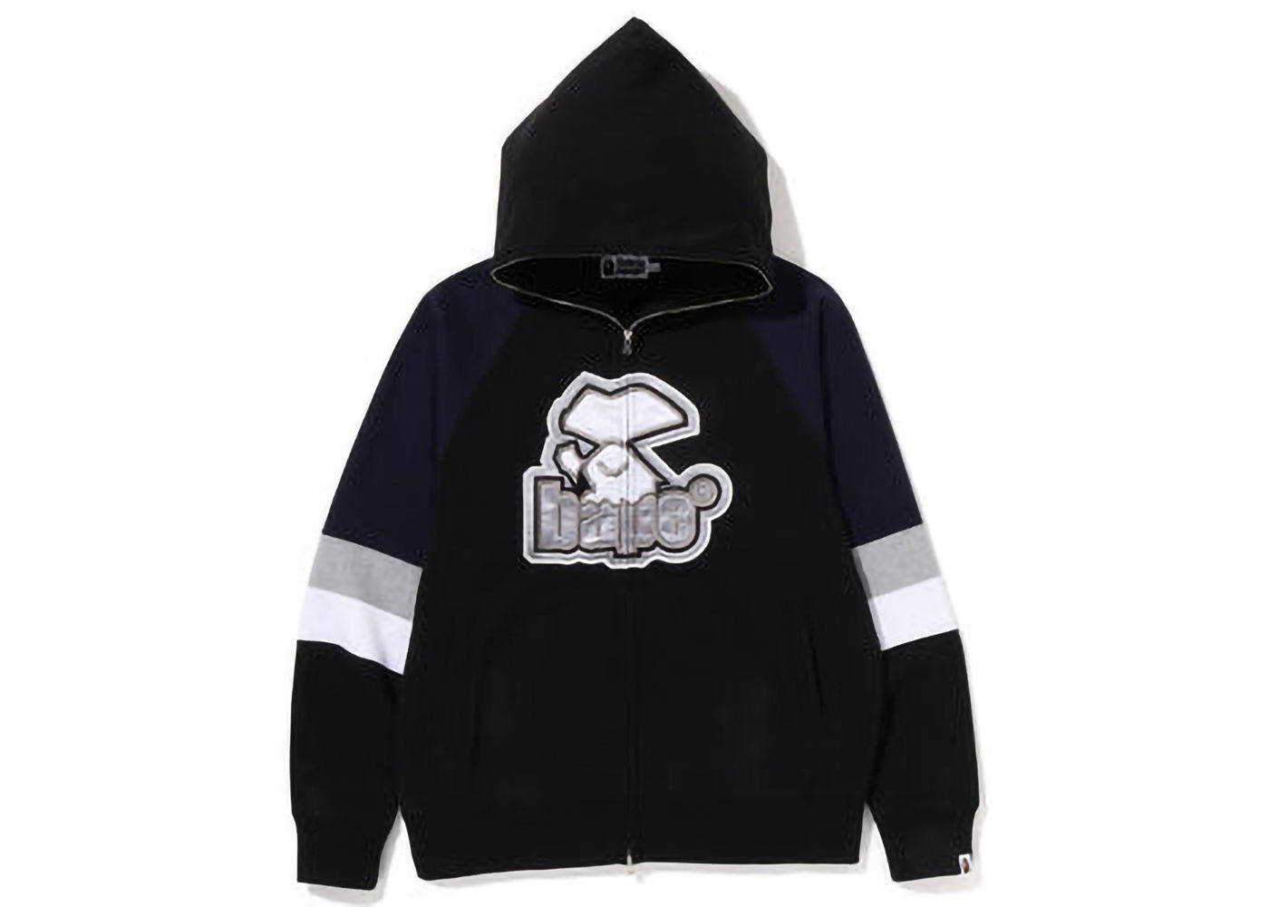 Sweatshirt BAPE BAPE Hockey Graphic Relaxed Fit Full Zip Hoodie Black Sort | 1I80-115-004, 0