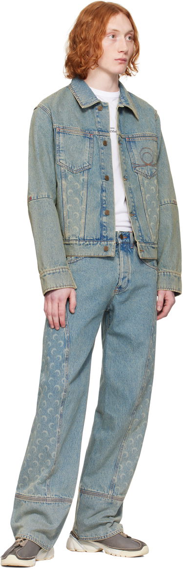 Jakke Marine Serre Marine Serre Moon Laser Denim Trucker Jacket Blå | MJA063A CDEN0003, 3