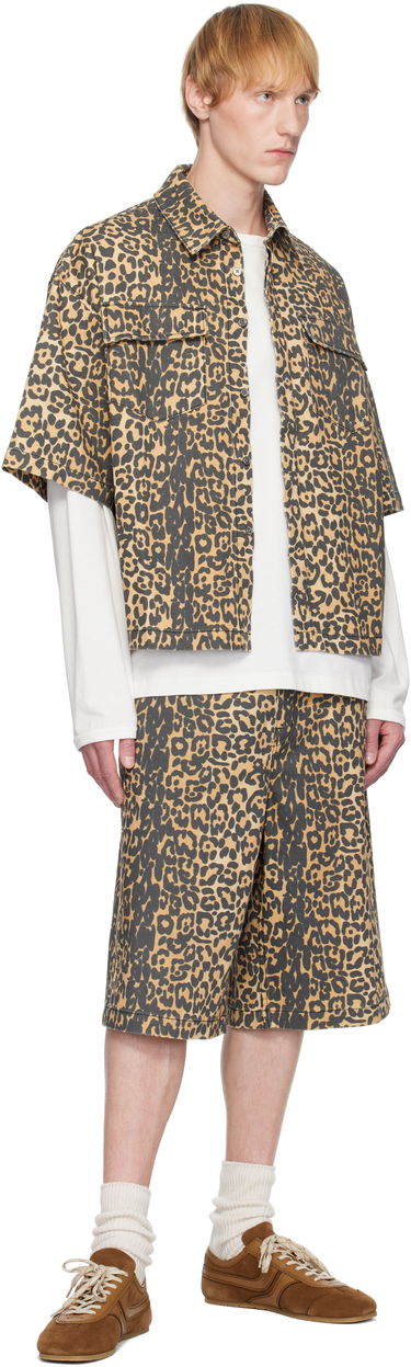 Skjorte Rhude Rhude Leopard Boxy Work Denim Shirt Beige | RHSS25SR05012, 3
