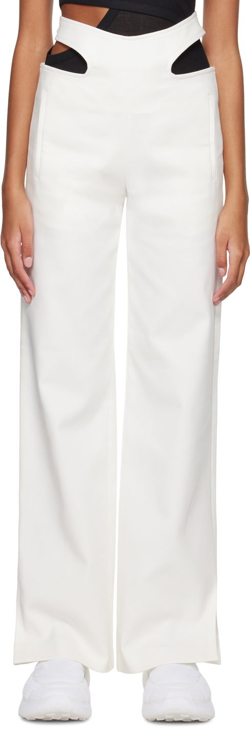 Bukser Dion Lee Dion Lee Y-Front Buckle Trousers Hvid | C2099R23