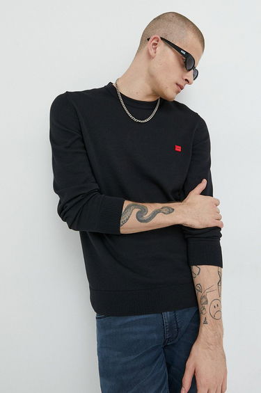 Sweater BOSS Cotton Sweater Sort | 50475083, 0