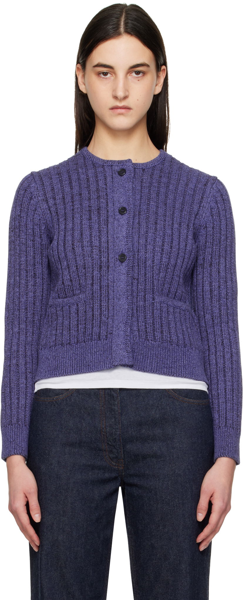 Sweater JW Anderson JW Anderson Cropped Buttoned Cardigan Lilla | KW1356-YN0410