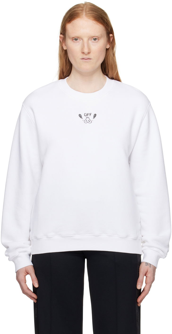 Sweatshirt Off-White White Bandana Arrow Sweatshirt Hvid | OWBA055S24FLE0020101