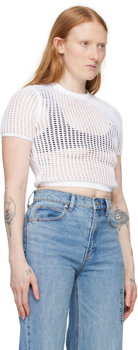 Crop top Alexander Wang Cropped T-Shirt Hvid | 4KC2241018, 1