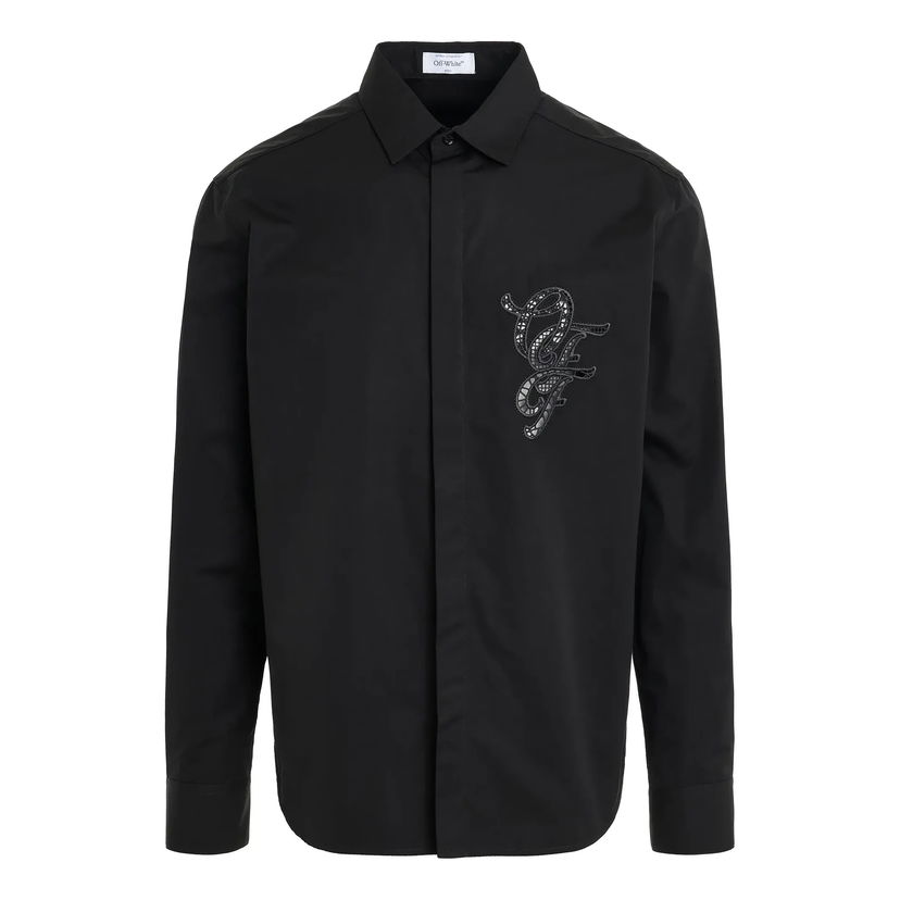 Skjorte Off-White Nature Lover Heavy Cotton Shirt Sort | OMGE040S24FAB0041010