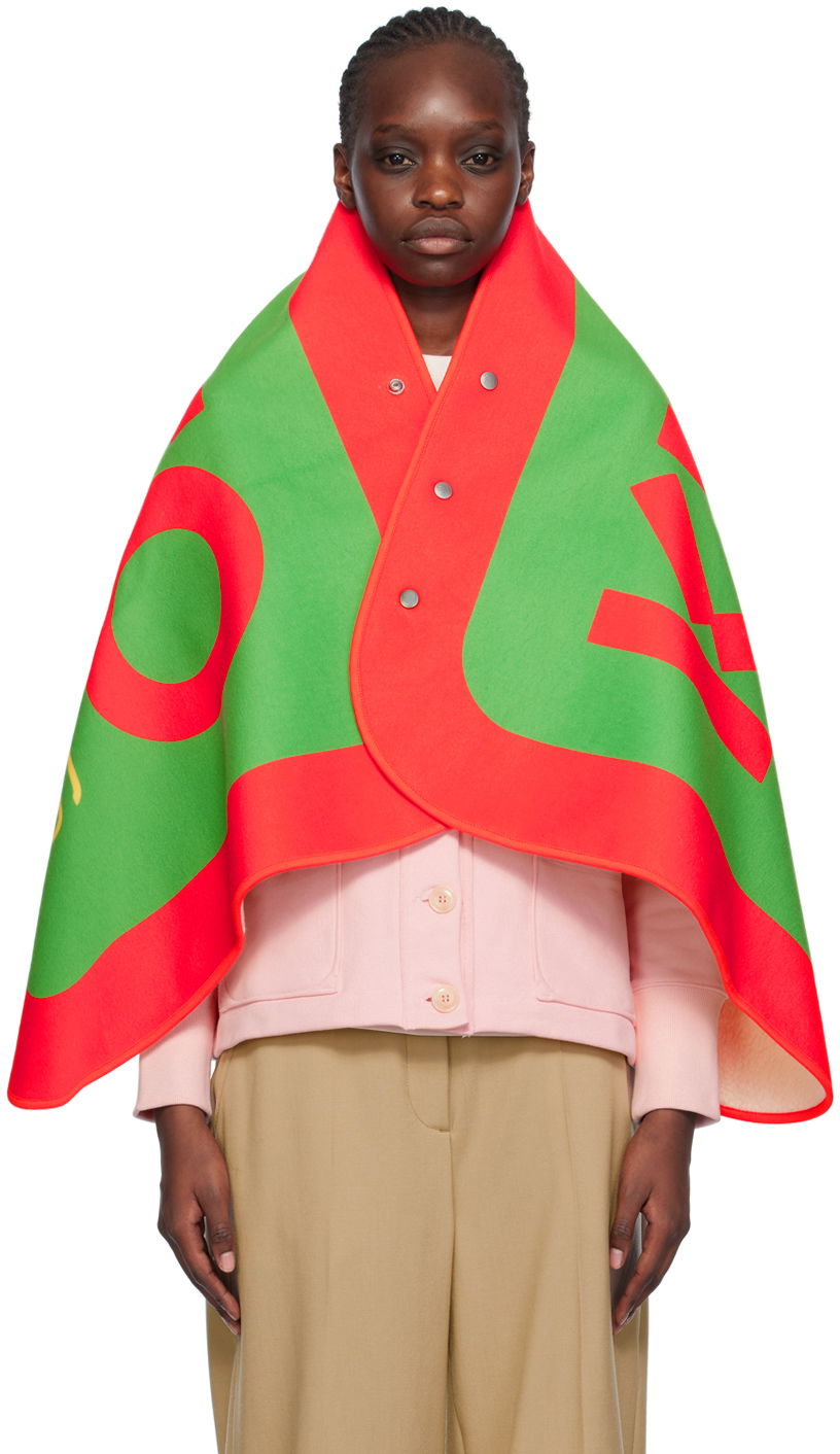 Tørklæde KENZO Paris Blanket Scarf Grøn | FC68CU006PEC, 0
