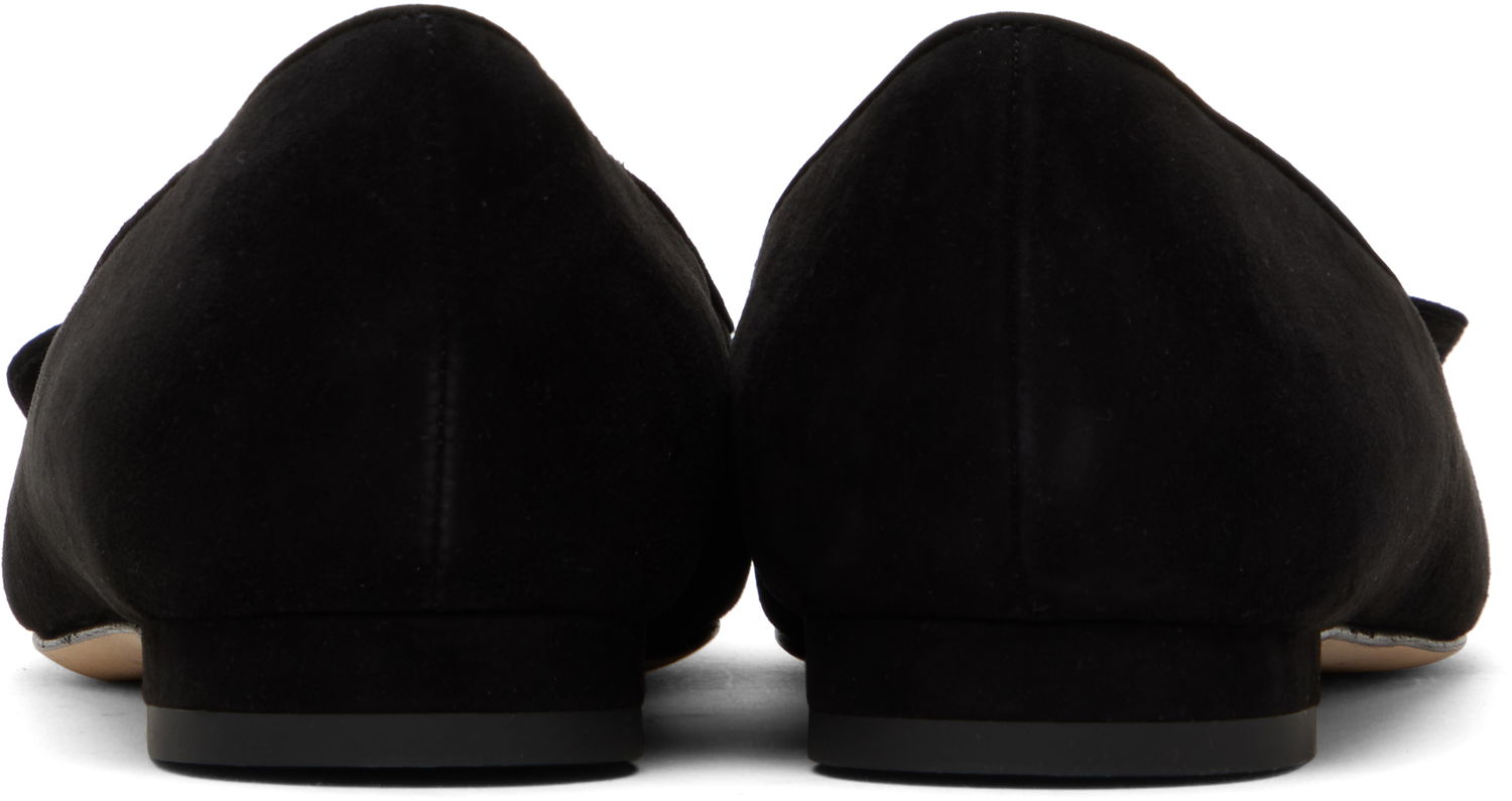 Tøj Manolo Blahnik Manolo Blahnik Maysale Suede Ballerina Flats Sort | 322-2402, 1