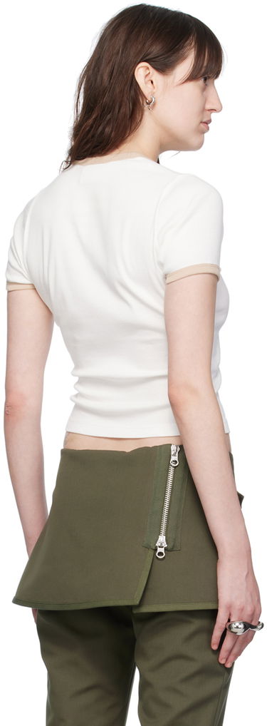 T-shirt Courrèges Slim V-Neck T-Shirt Hvid | 224JTS137JS0070, 2