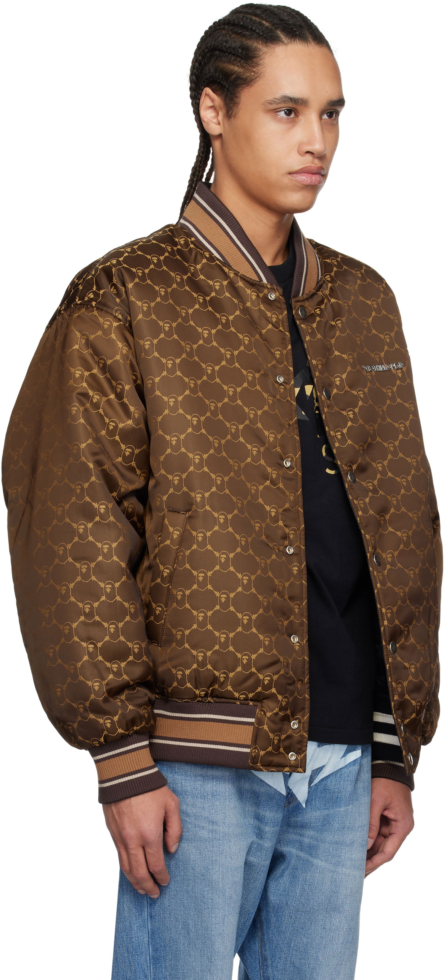 Bomberjakke BAPE BAPE ABC Camo Jacquard Reversible Bomber Jacket Brun | 001HJL301301M, 1