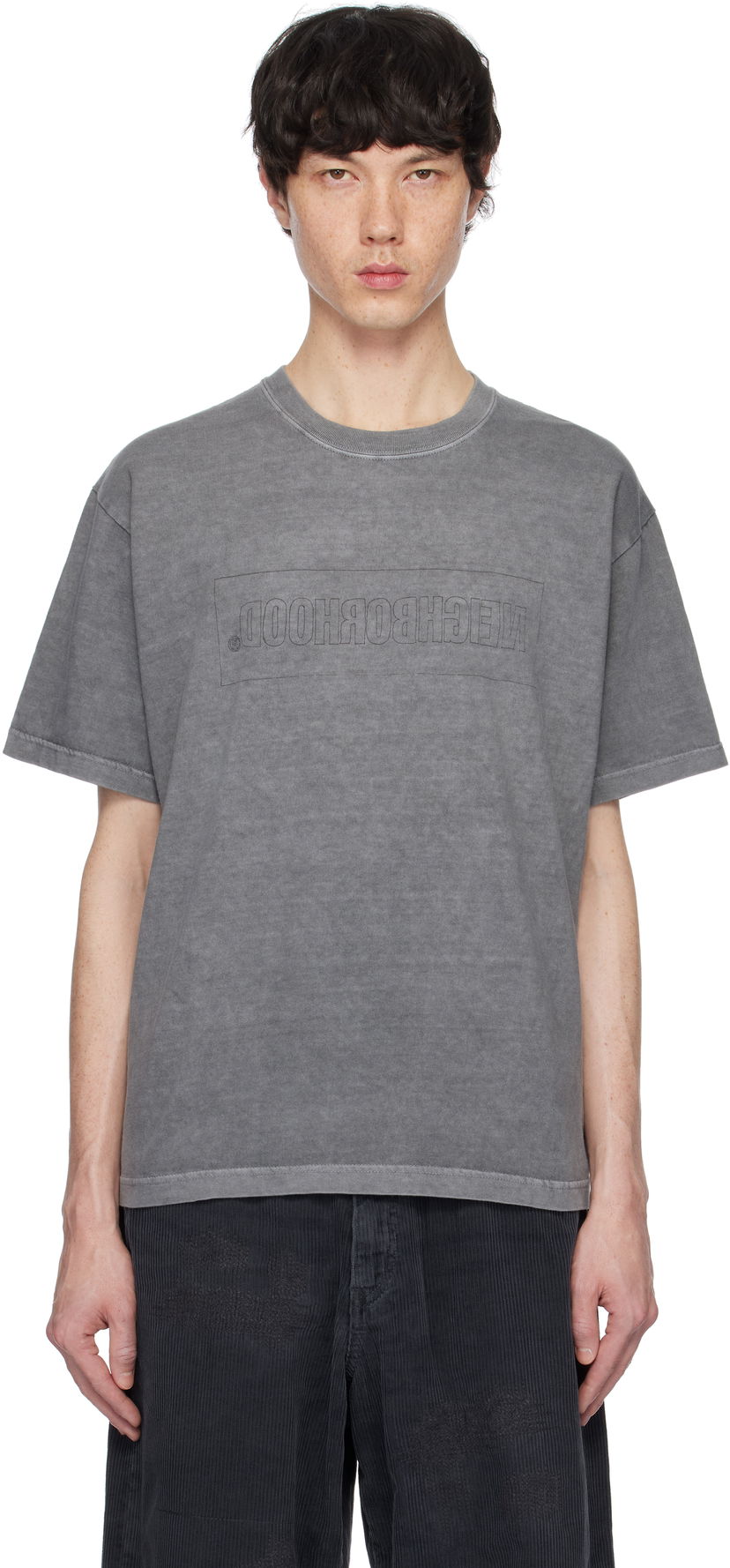T-shirt Neighborhood Mirrored Logo Graphic T-shirt Grå | 242PCNH-ST19