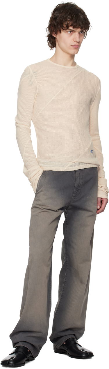 Sweater Eckhaus Latta Eckhaus Latta Spiral Long Sleeve T-Shirt Beige | 1107-EL-PS25-O - OAT, 3