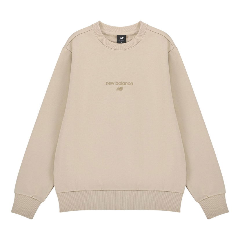 Sweater New Balance Round Neck Sports Pullover Beige | AMT21555-PEB