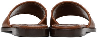 Tilbehør Manolo Blahnik Manolo Blahnik Safinanu Leather Slide Sandals Brun | 124-2668, 1