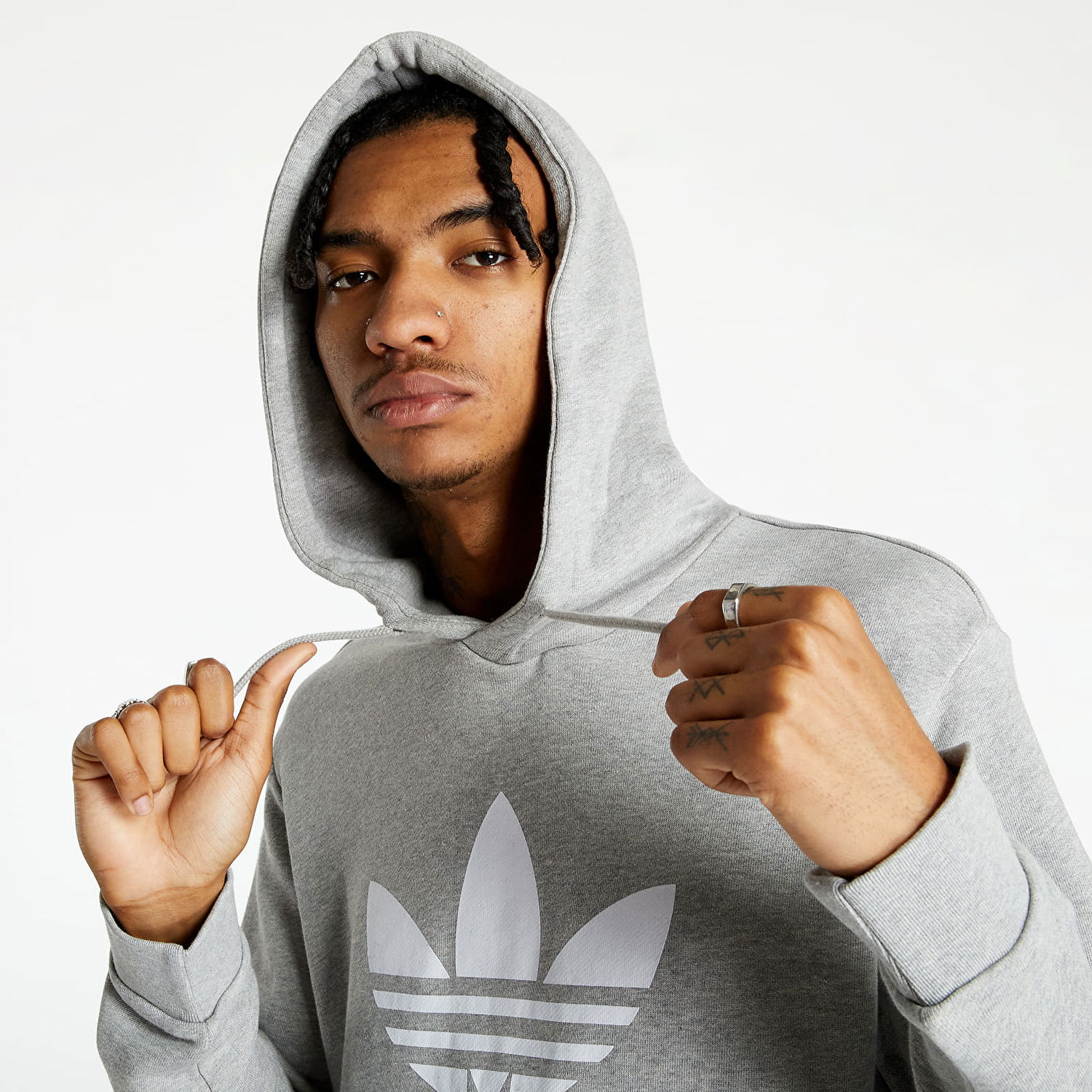 Sweatshirt adidas Originals Adicolor Classics Trefoil Hoodie Grå | H06669, 0