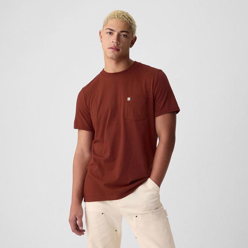 T-shirt GAP T-shirt Logo Pocket Tee Smoked Paprika XL Brun | 857901-07