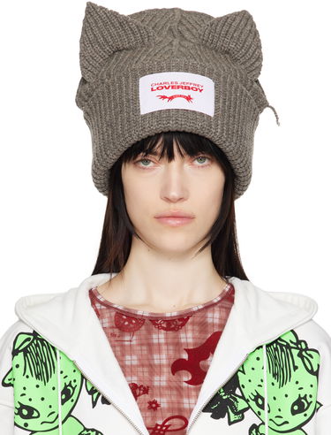 Beanie Charles Jeffrey Loverboy Charles Jeffrey LOVERBOY Chunky Knit Ears Beanie Grå | 32130903, 0