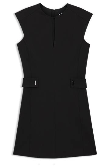 Kjole BOSS Belted Shift Dress Sort | 50543277