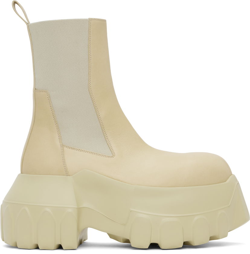 Sneakers og sko Rick Owens Rick Owens Hollywood Beatle Mega Tractor Chelsea Boots Beige | RR01E5860 LCH