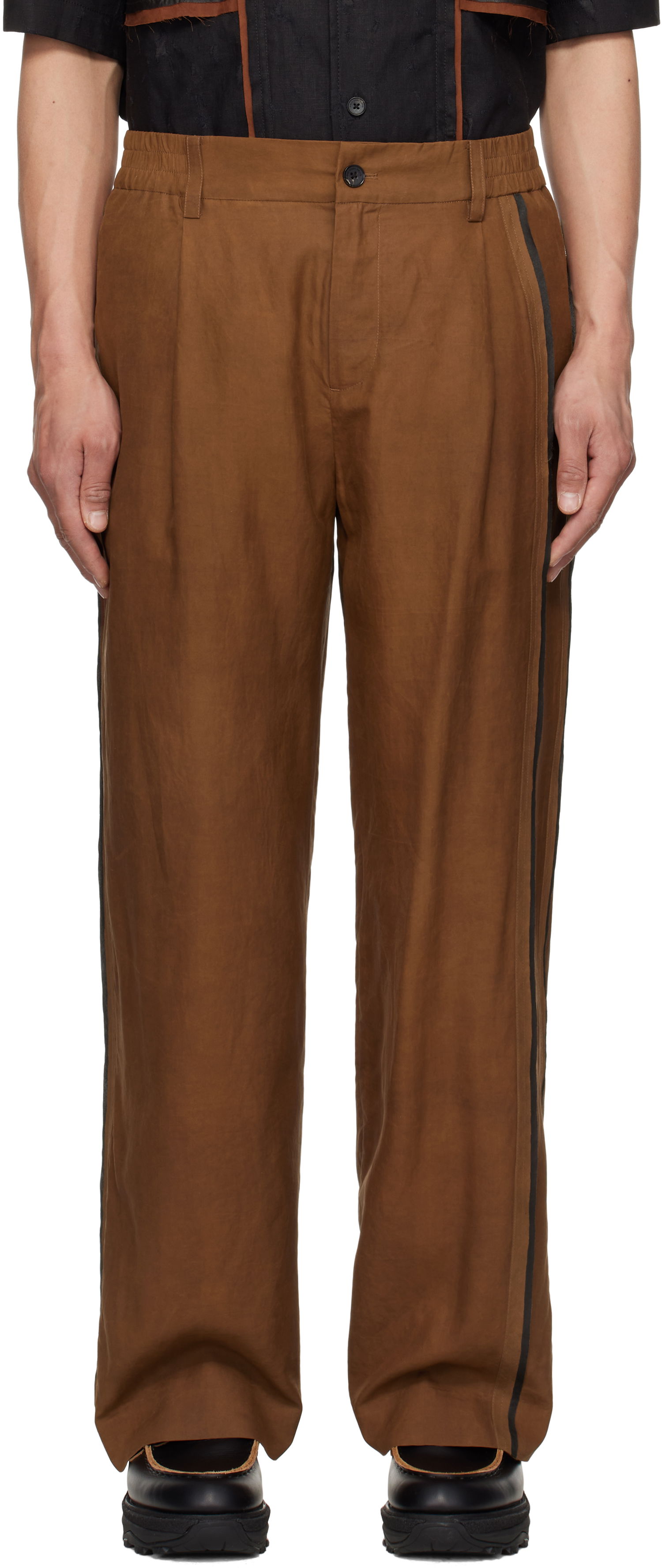 Bukser Feng Chen Wang Feng Chen Wang Silk Trousers Brun | FENG19TR16, 0