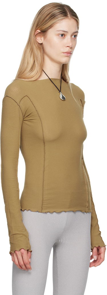 Sweater Baserange Baserange Omato Long Sleeve Lettuce Hem T-Shirt Brun | TTML-RB-AU24, 3