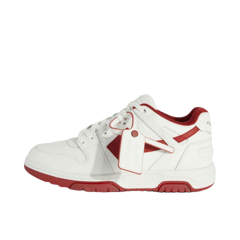 Sneakers og sko Off-White Out Of Office OOO Low Tops White Burgundy Hvid | OMIA189F23LEA002-0129
