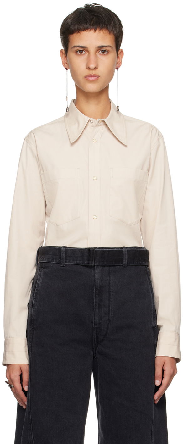 Skjorte LEMAIRE Pointed Collar Shirt Beige | SH1053 LF1106