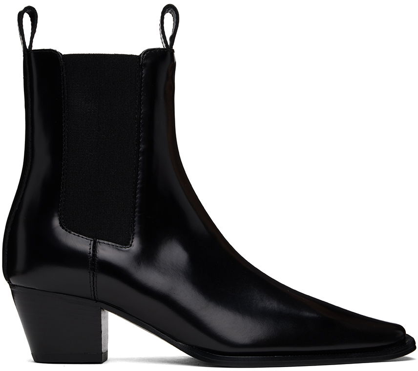 Sneakers og sko TOTEME The City Leather Chelsea Boots Sort | 233-8025-825, 0