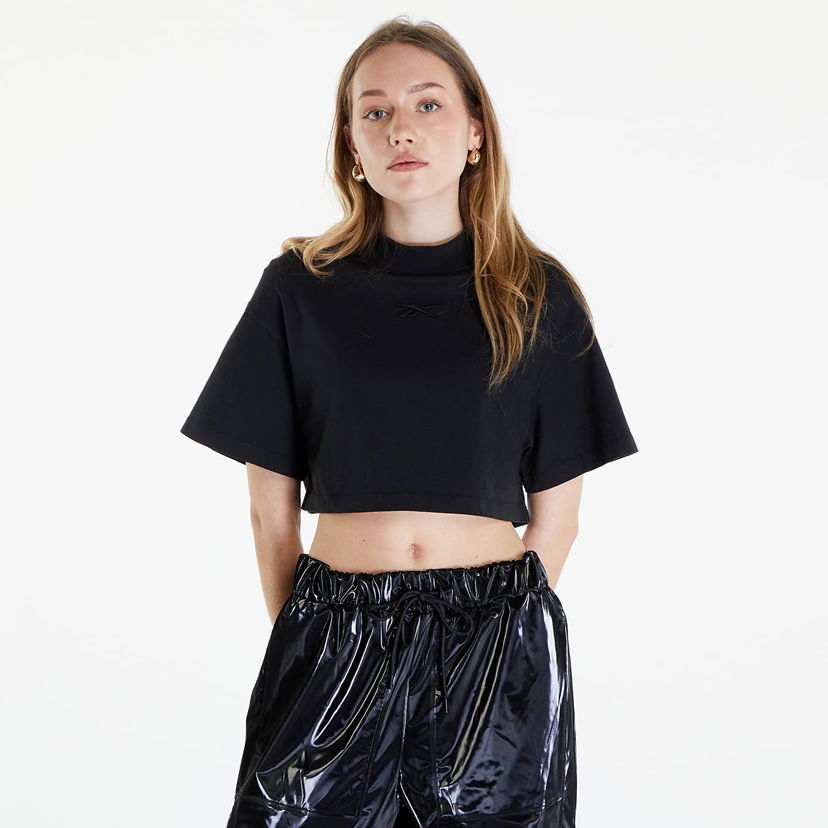 Crop top Reebok Washed Cropped Tee Washed Black Sort | RWAA001C99JER0021000