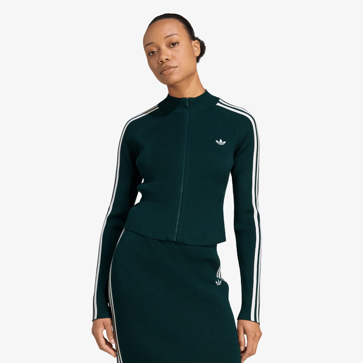 Sweater adidas Performance Adicolor Slim-Fit Knit Top Grøn | JY2599, 1