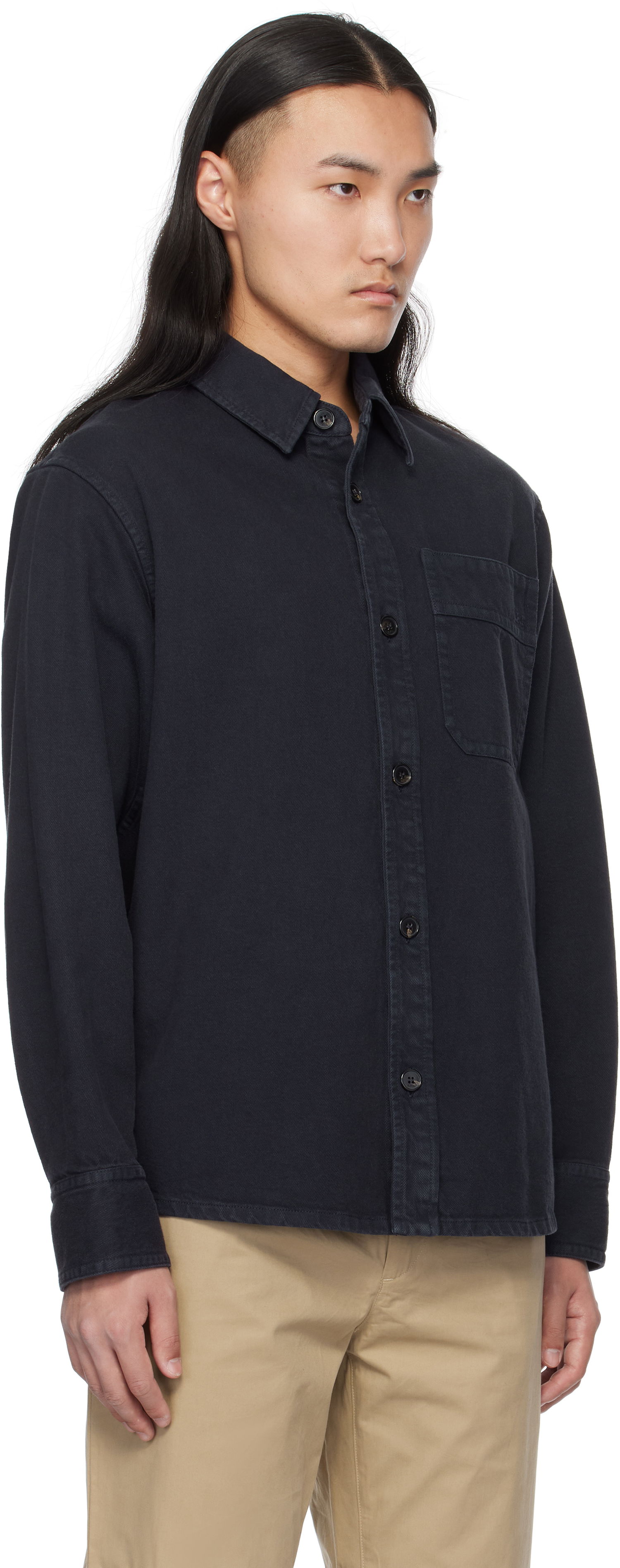 Skjorte A.P.C. Chest Pocket Overshirt Mørkeblå | COGZV-H02918, 1