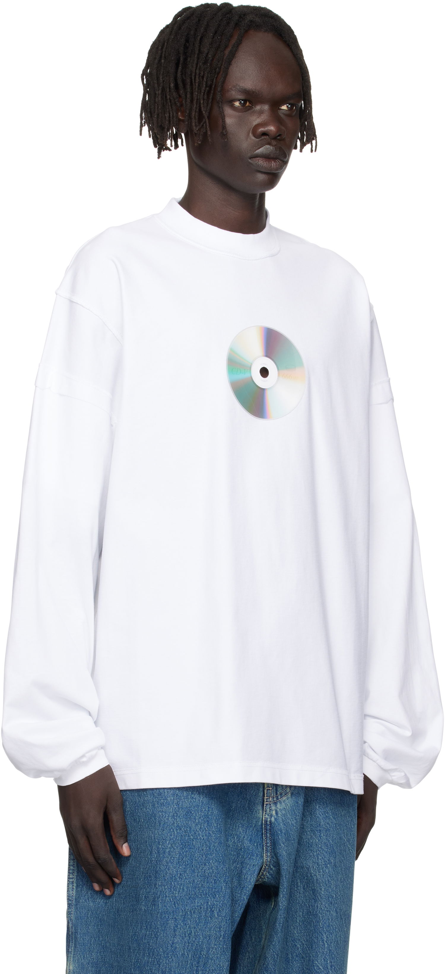T-shirt VETEMENTS Vetements CD Reworked Long Sleeve T-Shirt Hvid | UH76LS780W, 1