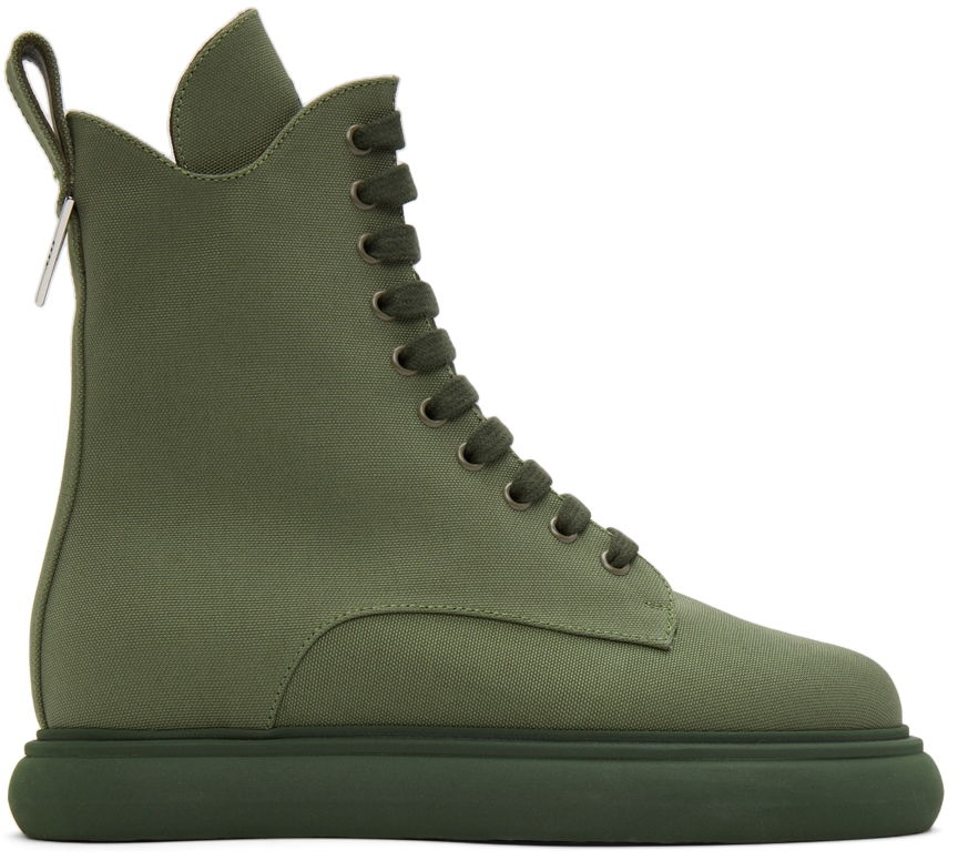 Tøj The Attico Attico Selene Canvas Ankle Boots Grøn | 221WS443 C008, 0