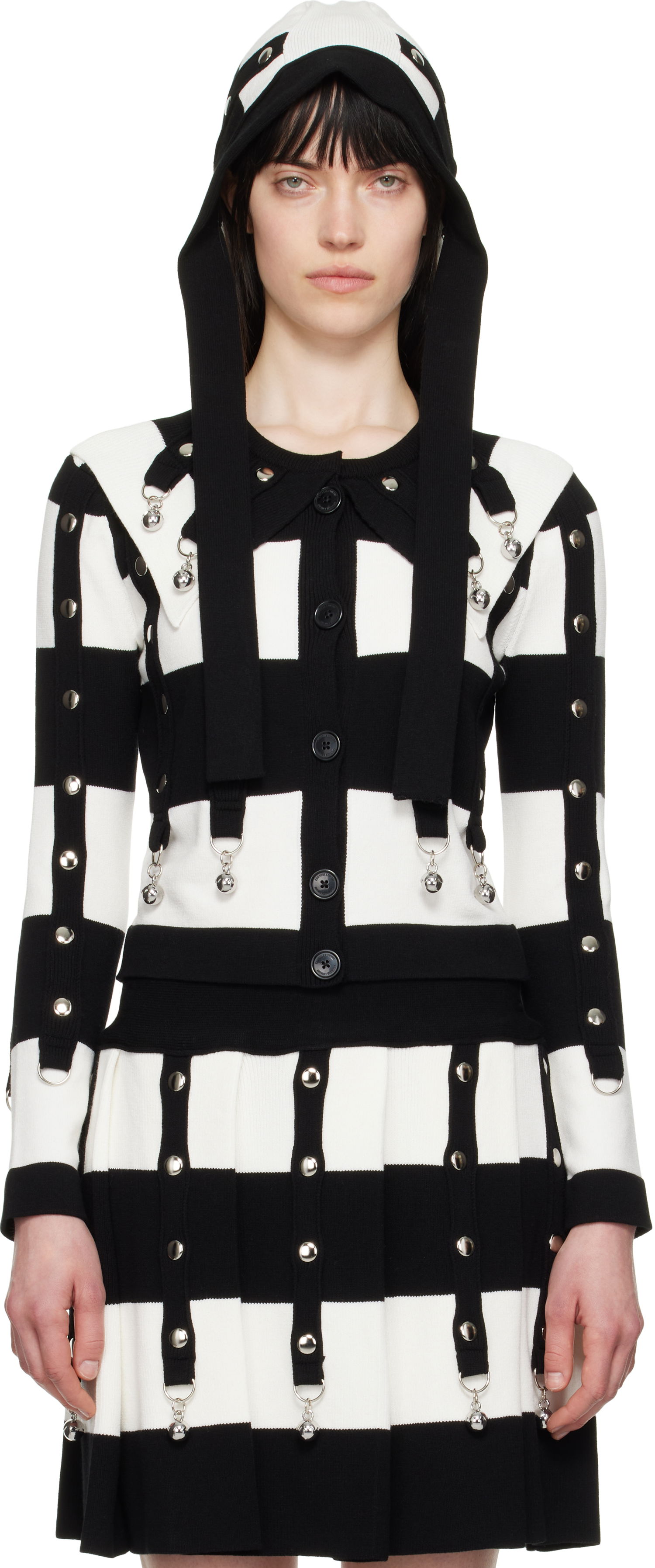 Nederdel Chopova Lowena Chopova Lowena Kip Checkered Cardigan with Bells Sort | 5233, 0