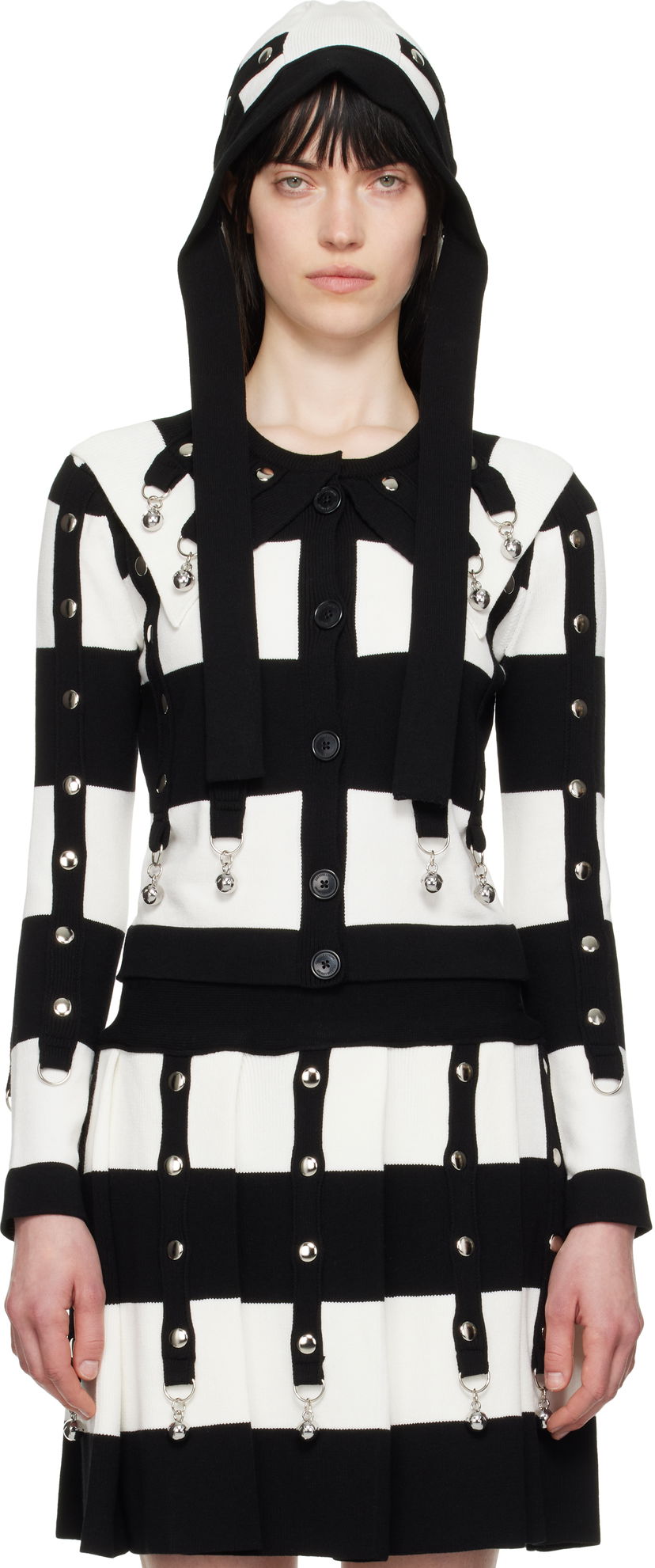 Nederdel Chopova Lowena Chopova Lowena Kip Checkered Cardigan with Bells Sort | 5233