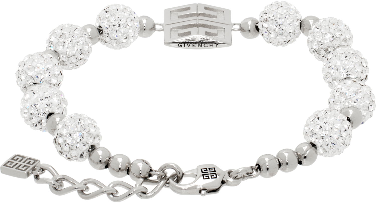 Armbånd Givenchy Crystal Embellished 4G Logo Charm Bracelet Metalisk | BF20HPF05M040, 1