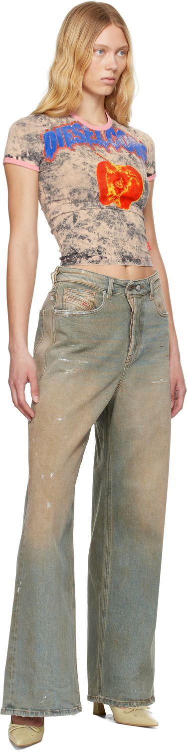 Crop top Diesel Diesel T-Uncuties-Short-Q1 Graphic T-Shirt Beige | A16825 0JQAU, 3