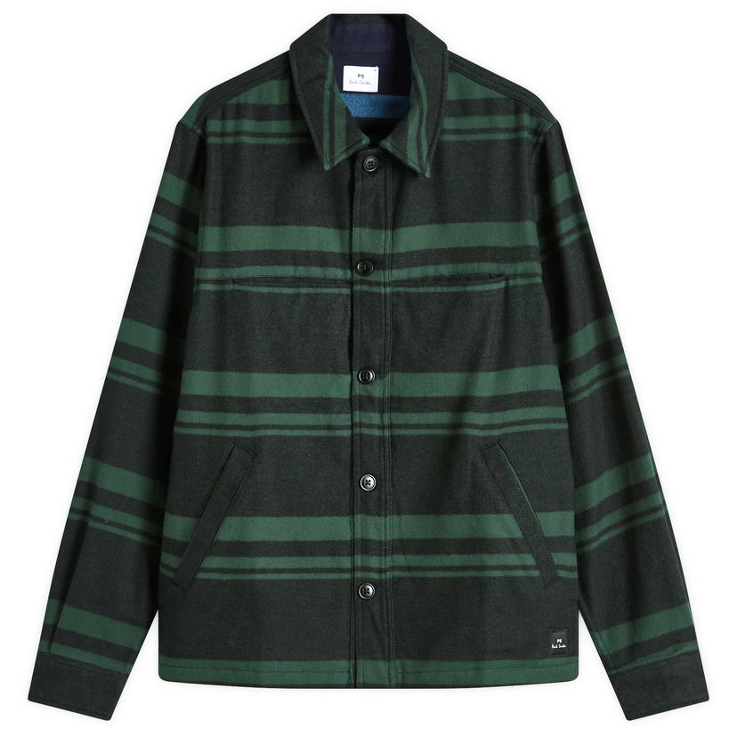 Skjorte Paul Smith Paul Smith Men's Long Sleeve Flannel Overshirt, Size Medium Grøn | M2R-118Z-N22201-38