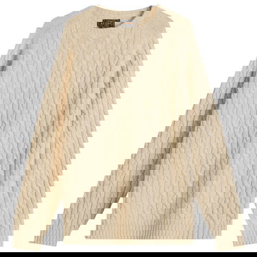 Sweater BEAMS Beams Plus Cable Knit Crew Neck Jumper Beige | 3815-0198-048-20, 0