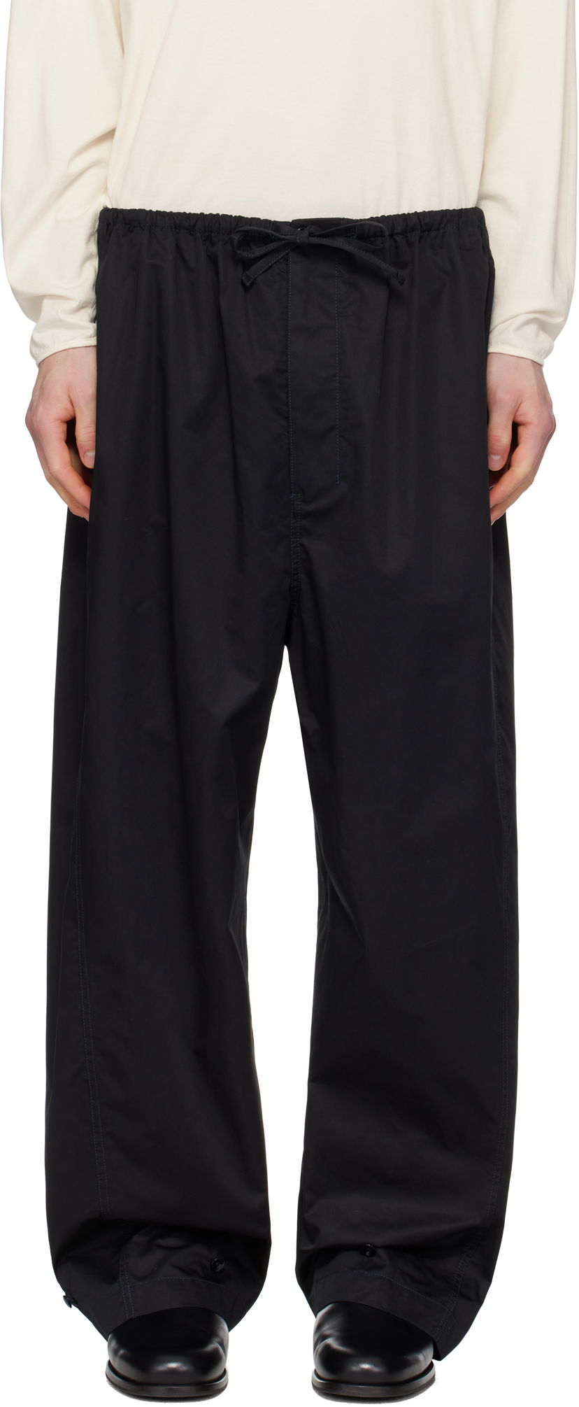 Joggingbukser LEMAIRE Lemaire Twisted Over Trousers Sort | PA1192 LF1207