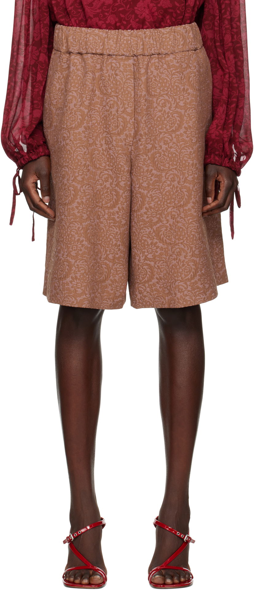 Shorts Dries Van Noten Dries Van Noten Jacquard Shorts Brun | 251-010912-1225