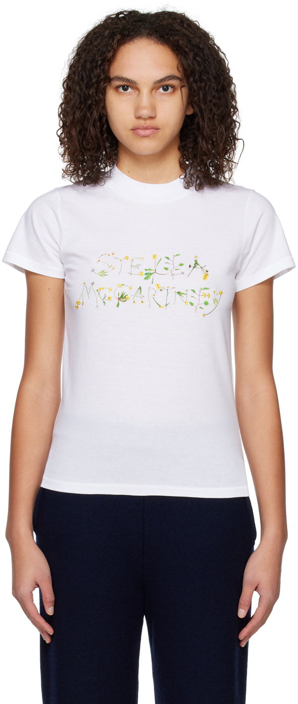 T-shirt Stella McCartney Stella McCartney Dandelion Graphic T-Shirt Hvid | 6J00723SPX10