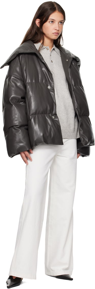 Puffer jakke Nanushka Nanushka Alora Down Vegan Leather Jacket Grå | NW24FWOW31669, 3