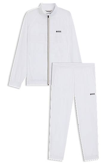 Træningsdragt BOSS BOSS Water-Repellent Tracksuit Hvid | 50541286