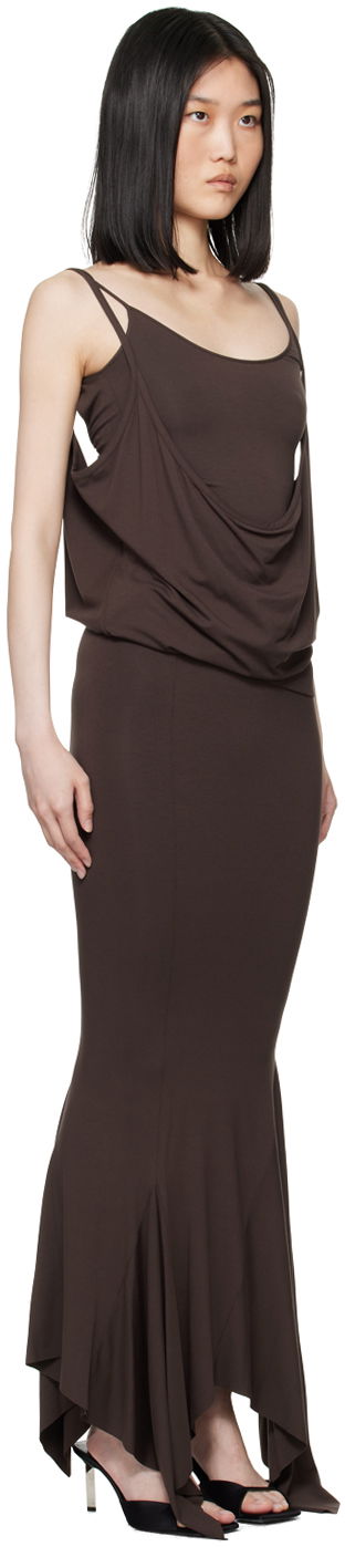 Kjole The Attico Attico Layered Midi Dress Brun | 247WCM121 J045, 1