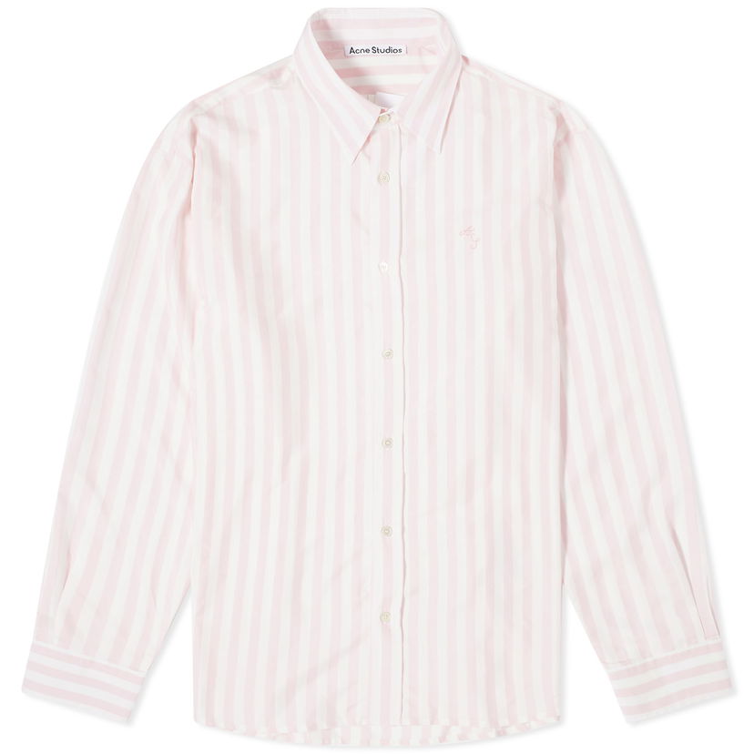 Skjorte Acne Studios Sandrok Matt Stripe Shirt Lyserød | BB0584-ANG