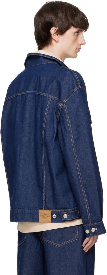Bomberjakke MAISON KITSUNÉ Maison Kitsuné Profile Fox Denim Trucker Jacket Blå | OM02103WW0081, 2