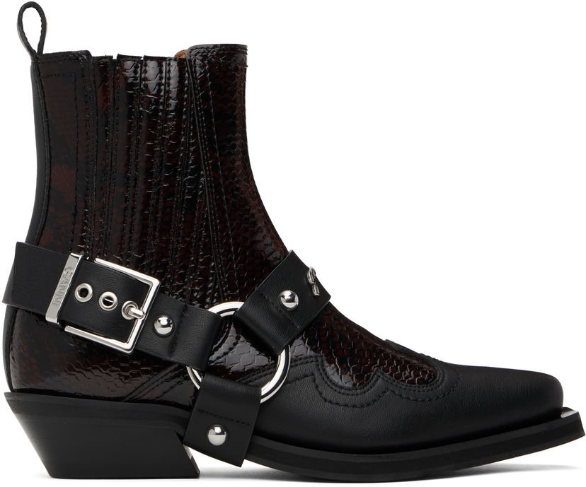 Tilbehør GANNI GANNI Low Cut Western Chelsea Boots Sort | S2855